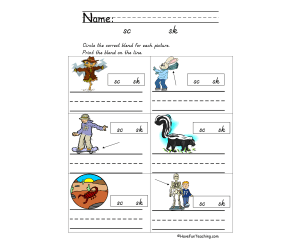 Blends SC, SK Worksheet