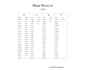 Blends Word List