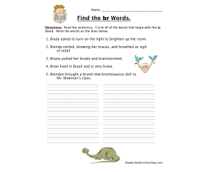 Blends Worksheet BR
