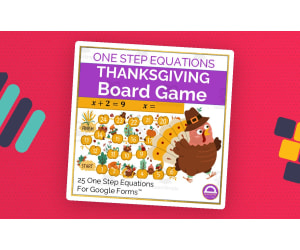 Board Game | Thanksgiving One Step Equations Activity Google Form