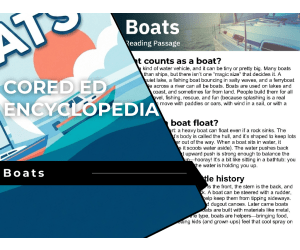 Boats Reading Comprehension Passage - Cored Ed Encyclopedia