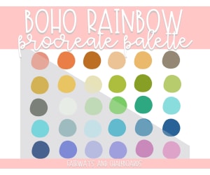 Boho Rainbow Procreate Color Palette