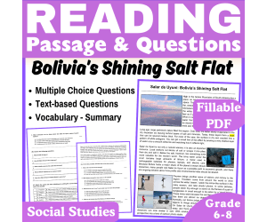 Bolivia’s Salar de Uyuni: Social Studies Reading Passage. Fillable PDF
