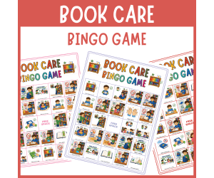 Book care rules procedure bingo game school library center activities