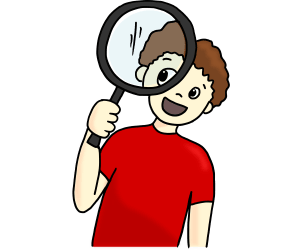 Boy with Magnificent Glass Clip Art