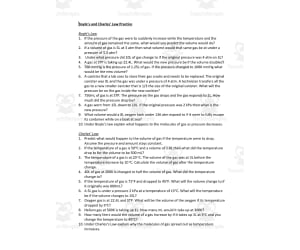 Boyles and Charles Law Practice Problems