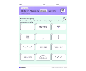 Brain Teasers Part 1 – Hidden Meaning Puzzles