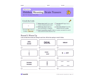 Brain Teasers Part 3 – Hidden Meaning Puzzles
