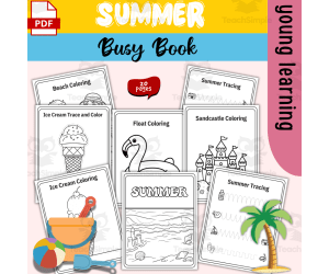 Break Summer Toddler Busy Book Tracing Coloring Letters Numbers