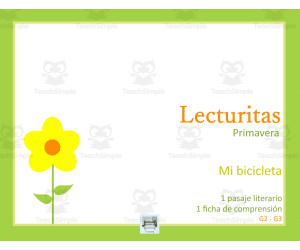 Bridging Lecturita Primavera Spanish Reading Comprehension Comprensión lectora mi bicicleta