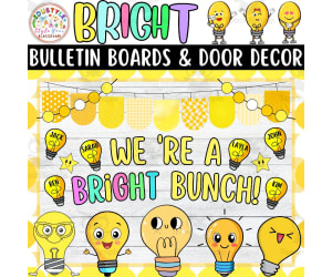Bright And Back To School Bulletin board or door Decor kit: August