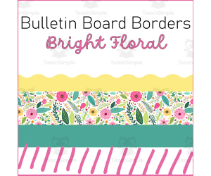 Bright Florals Bulletin Board Borders