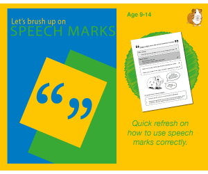 Brush Up On Using Speech Marks (9-14 years)