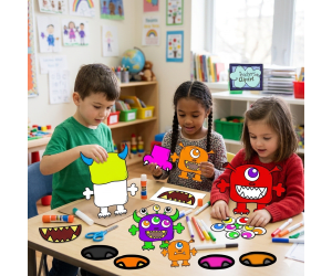 Build-a-Monster Clipart: Creative Character Creator Set