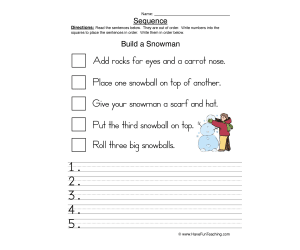 Build a Snowman Sequence Worksheet