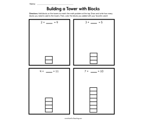 Building a Tower with Blocks Worksheet