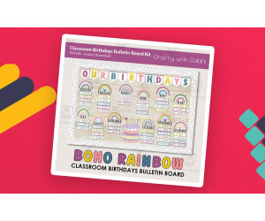 Bulletin Board: Classroom Birthday In Bright Rainbow Theme