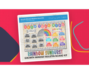 Bulletin Board : Growth Mindset In Rainbow Sunburst Design