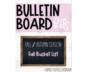 BULLETIN BOARD KIT - BOHO Fall Bucket List | Class Décor | Fall Autumn Display