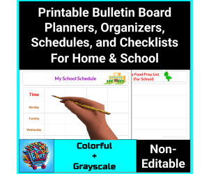 Bulletin Board Planners, Organizers, Schedules, and Checklists