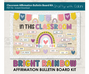 Bulletin Board : Positive Affirmation In Bright Rainbow Design