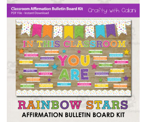 Bulletin Board : Positive Affirmation In Rainbow Stars Design
