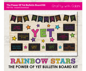 Bulletin Board: The Power Of Yet in Black Rainbow Stars Design