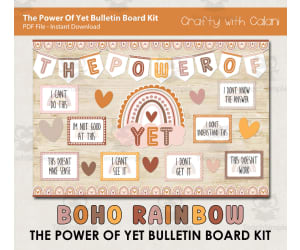 Bulletin Board: The Power Of Yet in Boho Rainbow Design