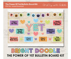 Bulletin Board: The Power Of Yet in Bright Doodle Design