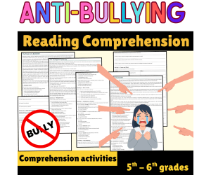 Bullying Reading Comprehension activities | Anti Bullying Worksheets