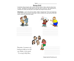 Bullying Worksheet