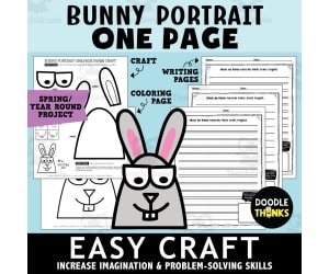 Bunny Rabbit Paper Craft | Easy One-Page Art Project for Spring