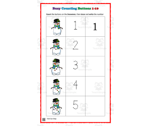Busy Counting Buttons Worksheet