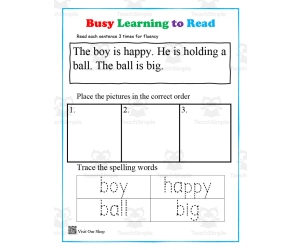 Busy Learning to Read Activity Packet