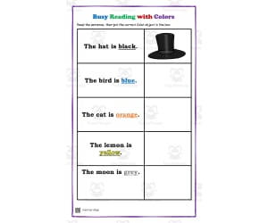 Busy Reading with Colors PreSchool Kinder Homeschool Charts