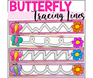 Butterfly Prewriting Tracing Lines