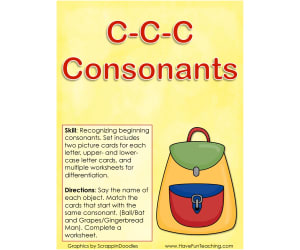 C C C Consonants Beginning Consonants Activity