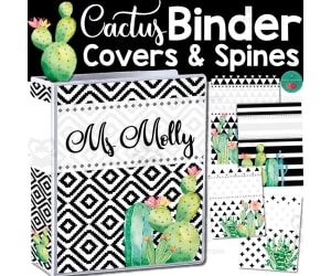Cactus Binder Covers and Spines | Cactus Classroom Decor