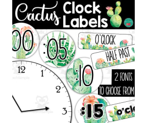 Cactus Clock Labels
