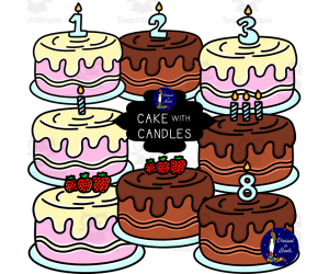 Cake with Candles Clip Art