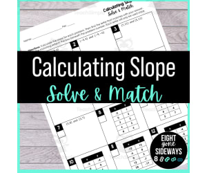 Calculating Slope - Solve + Match Worksheet