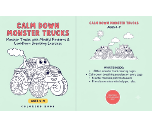 Calm Down Monster Trucks Coloring Book