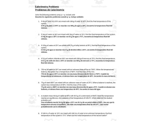 Calorimetry Practice ESL: Spanish version