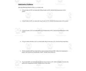 Calorimetry Practice