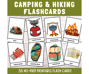 Camping & Hiking Flashcards: Outdoor activities Cards for ESL