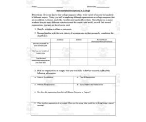 Campus Organizations Worksheet