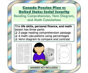 Canada Pension Plan & Social Security: Reading Comp & Venn Diagram