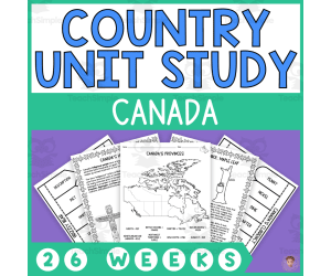 Canada Unit Study (26 Weeks of Reading Passages, Interactive Notebooks, & More)