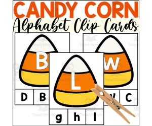 Candy Corn Alphabet Clip Cards