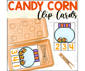 Candy Corn Counting to 10 Clip Cards